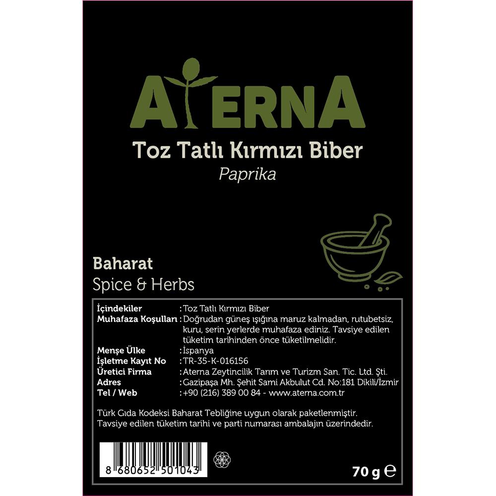 Toz Tatlı Kırmızı Biber - Baharat - Aterna Zeytinyağı